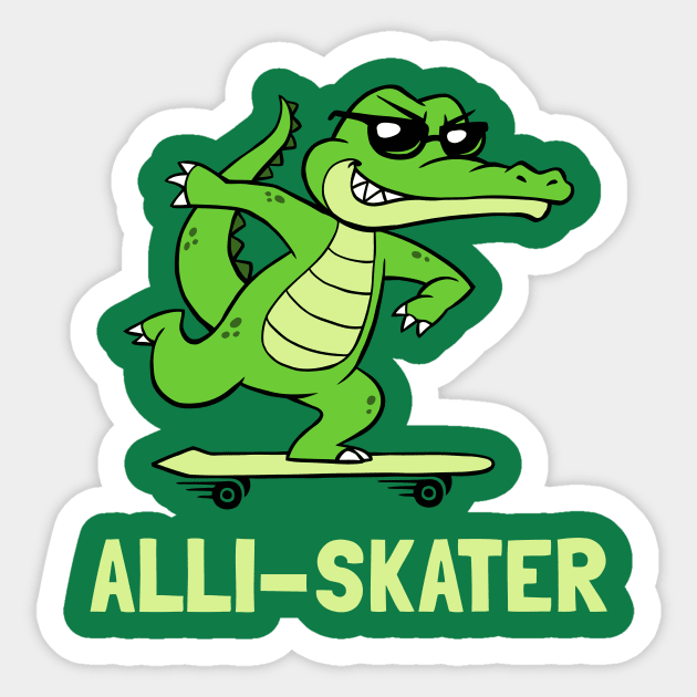 Alli-Skater Sticker by dumbshirts